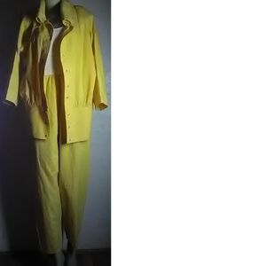 Robert Krugman Vintage Yellow 2Pc Jumpsuit Size 10